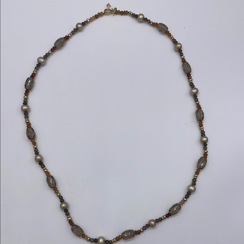 Zoe B 14K Clasp Elegant Pearl and Bead Necklace